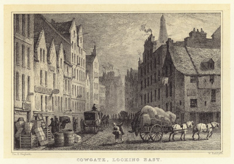 Cowgate, ser mod øst (gravering) af Thomas Hosmer (after) Shepherd