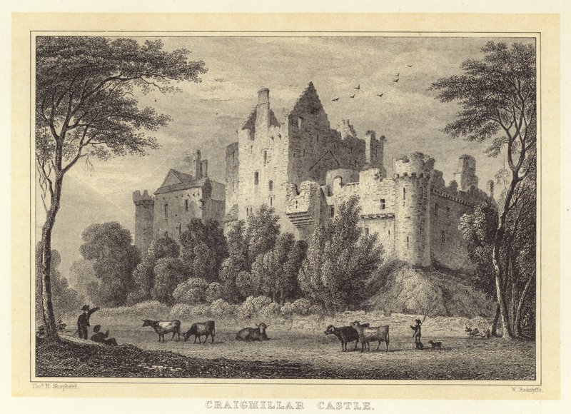 Craigmillar Castle (gravering) af Thomas Hosmer (after) Shepherd