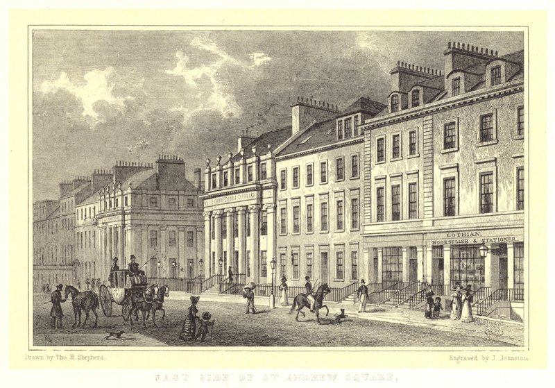 East Side of St Andrew Square (gravering) af Thomas Hosmer (after) Shepherd