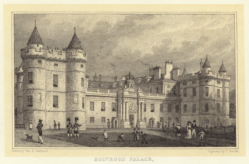 Holyrood Palace (gravering) af Thomas Hosmer (after) Shepherd