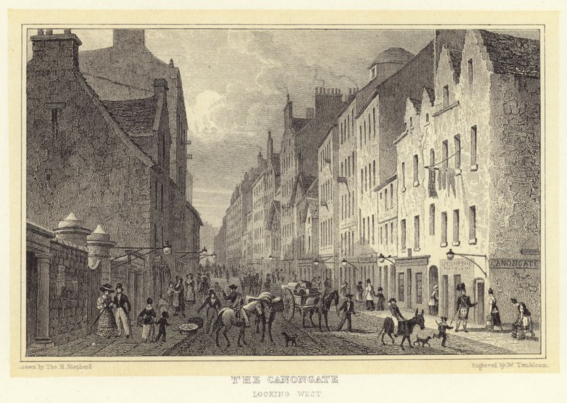 Canongate, der ser mod vest (gravering) af Thomas Hosmer (after) Shepherd