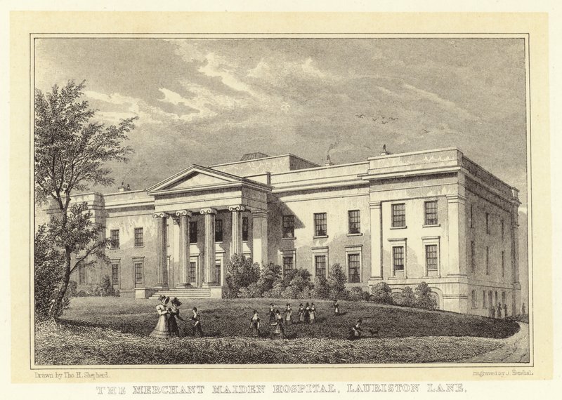 The Merchant Maiden Hospital, Lauriston Lane (gravering) af Thomas Hosmer (after) Shepherd
