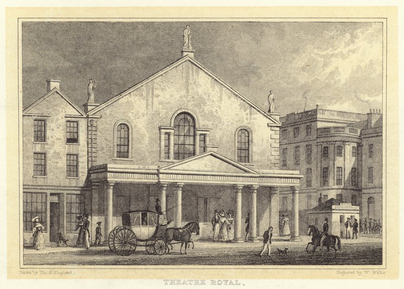 Theatre Royal (gravering) af Thomas Hosmer (after) Shepherd