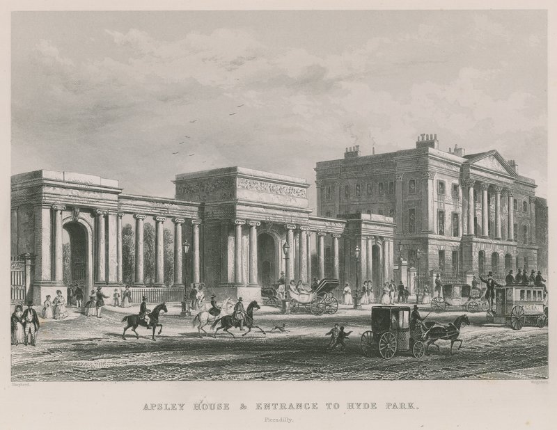 Apsley House og indgang til Hyde Park af Thomas Hosmer Shepherd