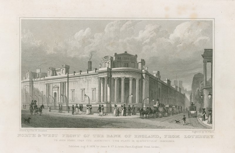 Bank of England, Sir John Soanes fronter af Thomas Hosmer Shepherd