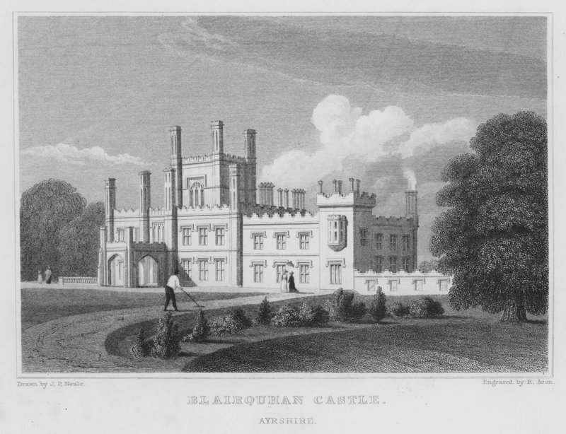 Blairquhan Castle, Ayrshire (gravering) af Thomas Hosmer Shepherd