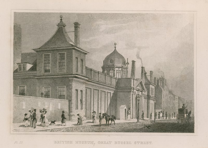 British Museum i Montague House af Thomas Hosmer Shepherd