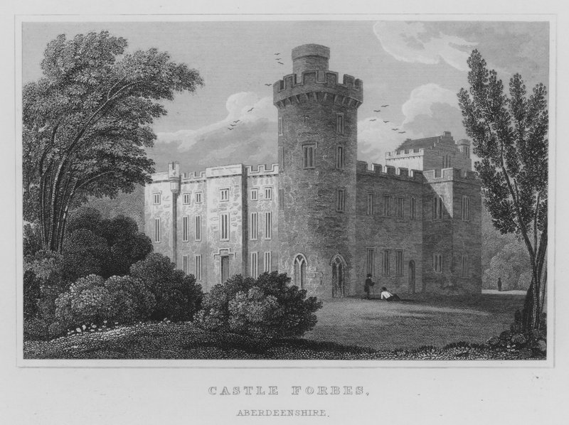 Castle Forbes, Aberdeenshire (gravering) af Thomas Hosmer Shepherd