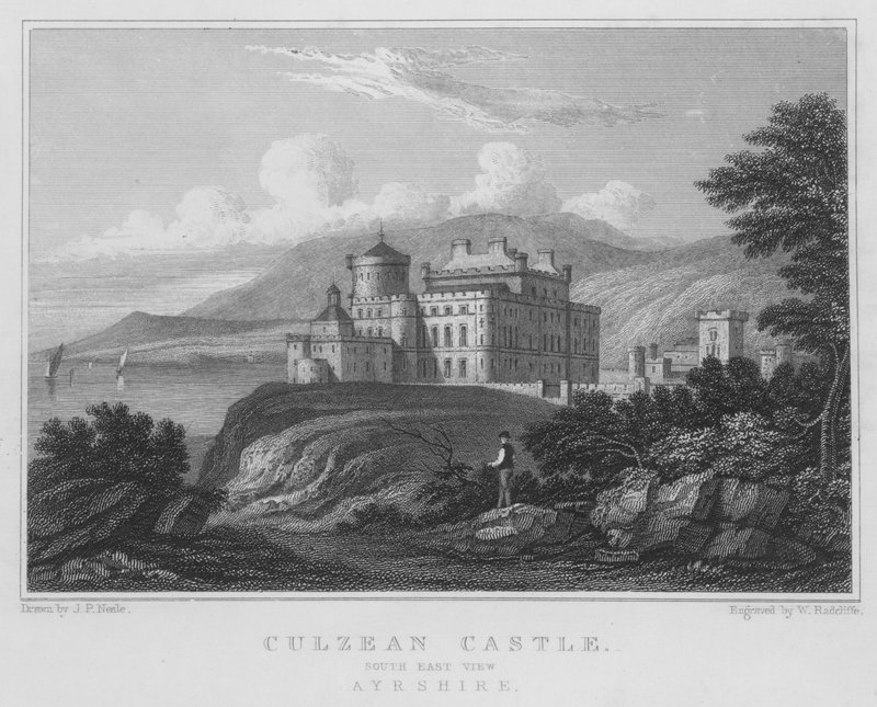 Culzean Castle, South East View, Ayrshire (gravering) af Thomas Hosmer Shepherd