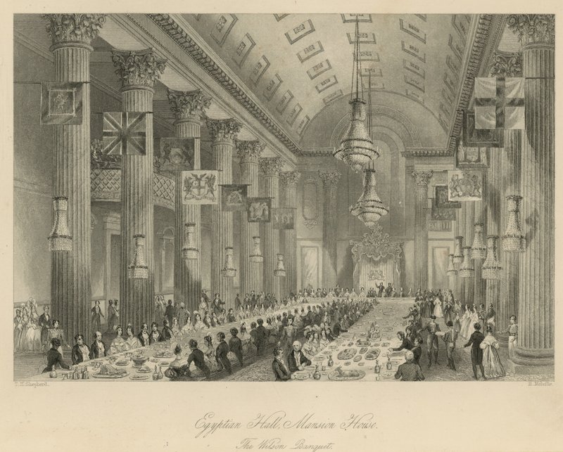 Egyptian Hall, Mansion House af Thomas Hosmer Shepherd