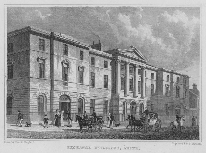 Exchange Buildings, Leith (gravering) af Thomas Hosmer Shepherd