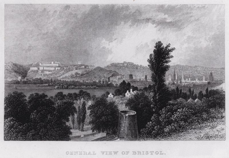 Generelt syn på Bristol (gravering) af Thomas Hosmer Shepherd