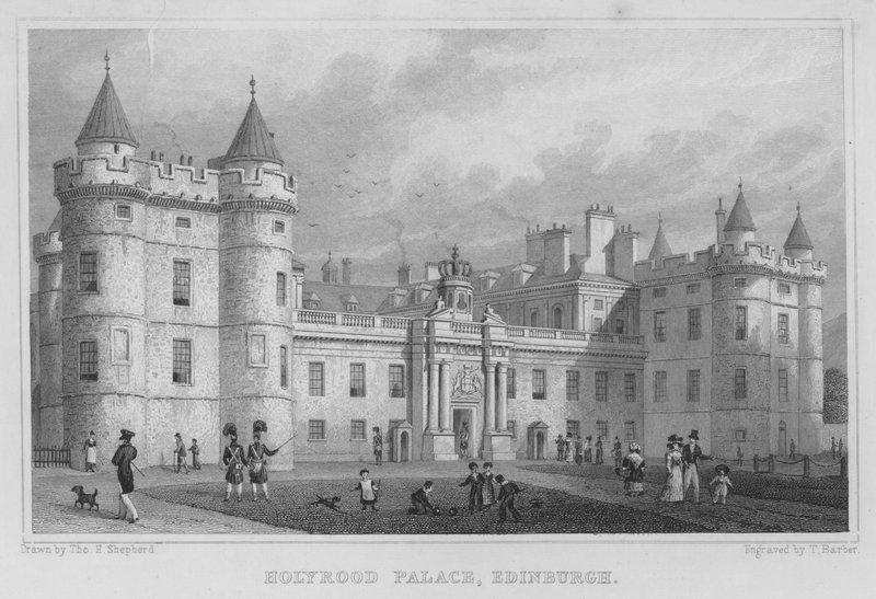 Holyrood Palace, Edinburgh (gravering) af Thomas Hosmer Shepherd