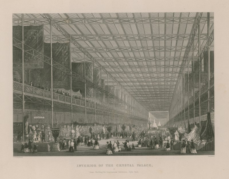 Interiør af Crystal Palace (gravering) af Thomas Hosmer Shepherd