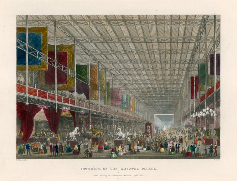 Interiør af Crystal Palace, eller stor bygning til international udstilling, Hyde Park af Thomas Hosmer Shepherd