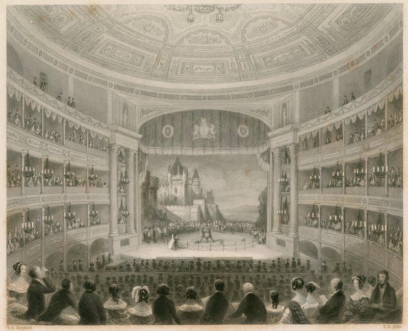 Indvendig udsigt af Drury Lane Theatre, London af Thomas Hosmer Shepherd