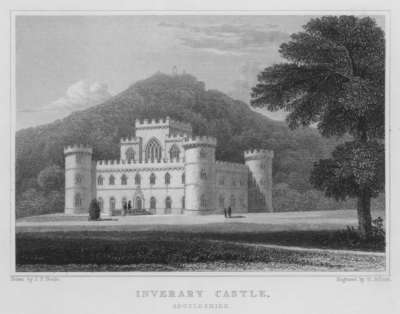 Inveraray Castle, Argyllshire (gravering) af Thomas Hosmer Shepherd