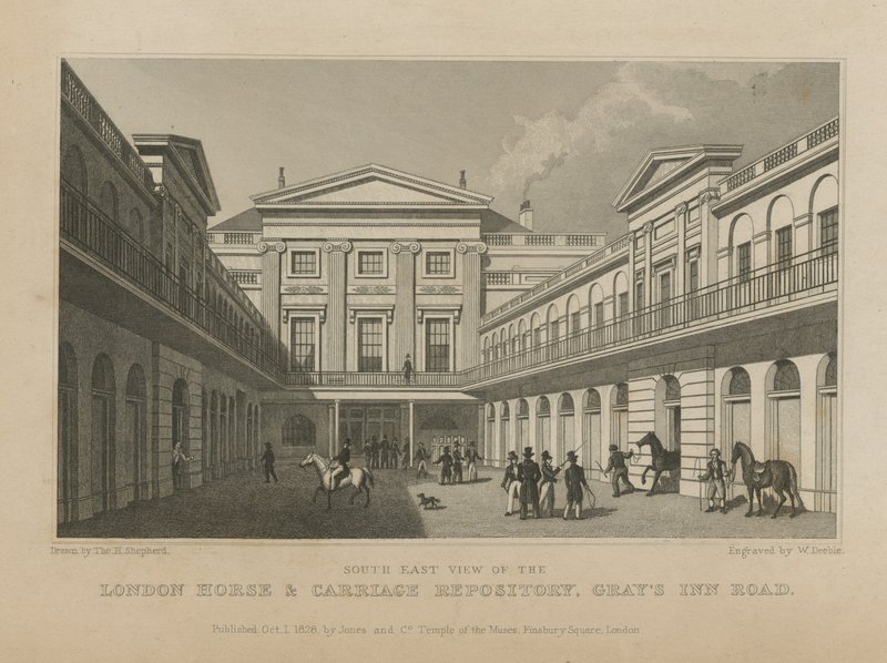 London Horse and Carriage Repository af Thomas Hosmer Shepherd
