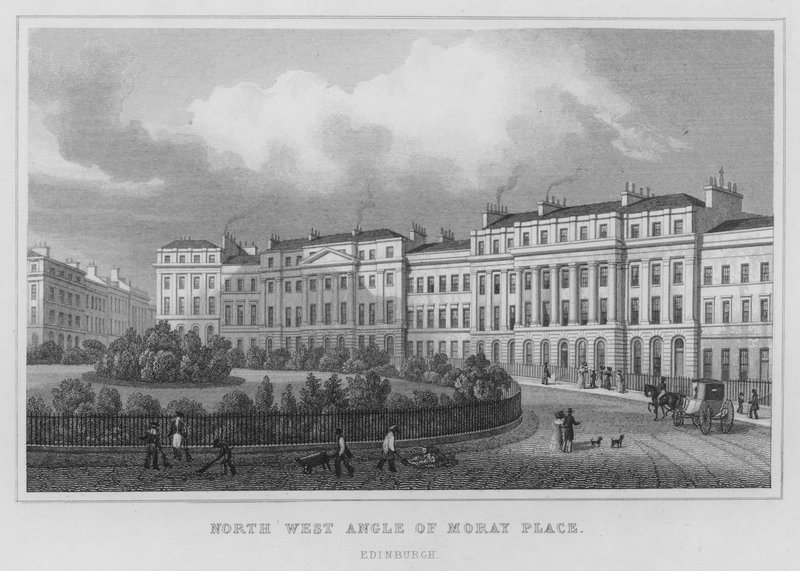 North West Angle of Moray Place, Edinburgh (gravering) af Thomas Hosmer Shepherd