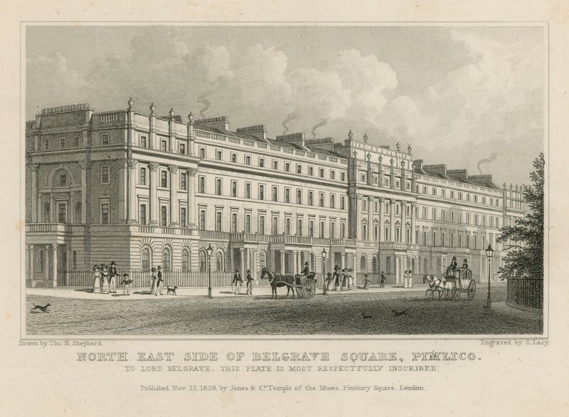 Nordøstsiden af Belgrave Square, Pimlico af Thomas Hosmer Shepherd