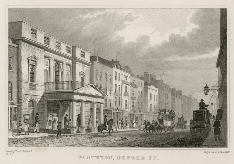 Pantheon, Oxford Street, London af Thomas Hosmer Shepherd