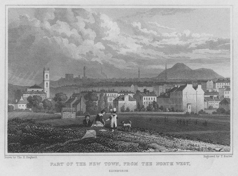 En del af den nye by, fra det nordvestlige, Edinburgh (gravering) af Thomas Hosmer Shepherd