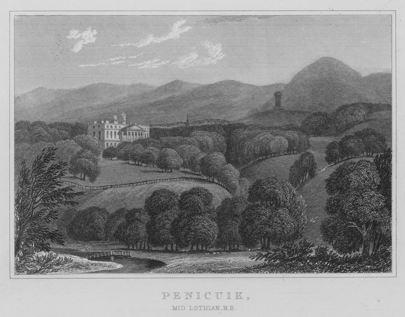 Penicuik, Mid Lothian, NB (gravering) af Thomas Hosmer Shepherd