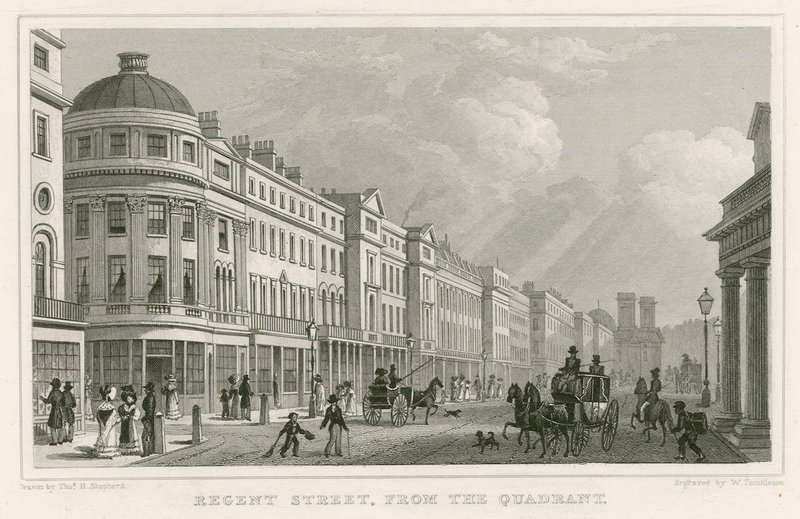 Regent Street, London, fra kvadranten af Thomas Hosmer Shepherd