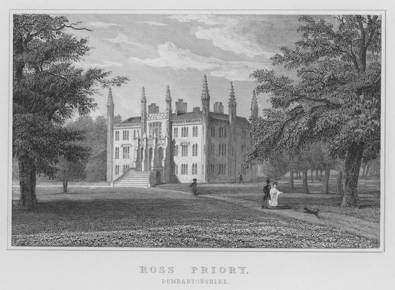 Ross Priory, Dumbartonshire (gravering) af Thomas Hosmer Shepherd