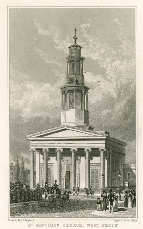 St Pancras Church, vestfronten af Thomas Hosmer Shepherd