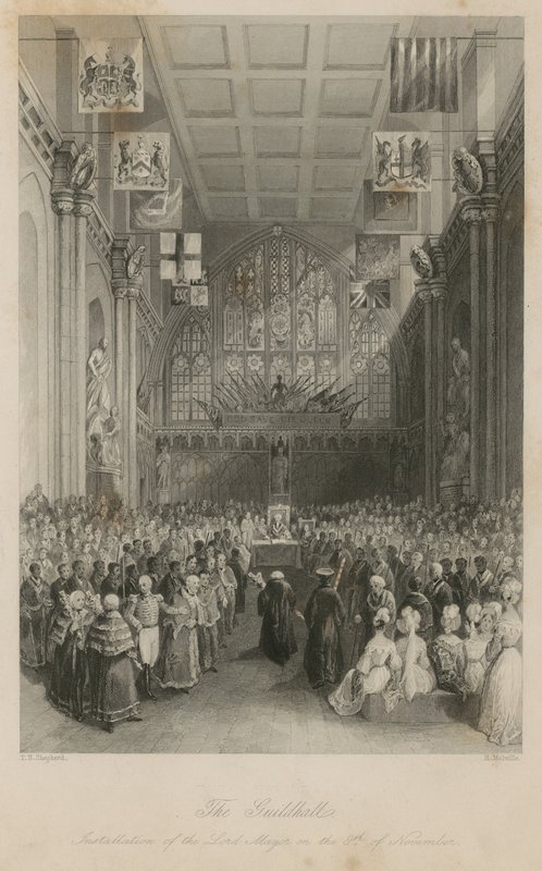 The Guildhall: Indsættelse af overborgmesteren den 8. november af Thomas Hosmer Shepherd