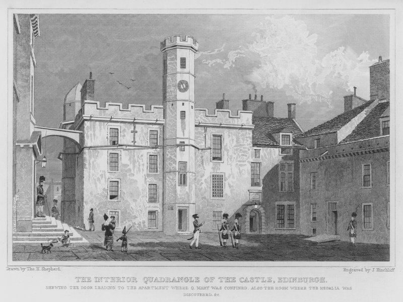 Slottets indre firkant, Edinburgh (gravering) af Thomas Hosmer Shepherd