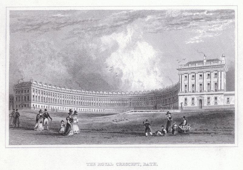 The Royal Crescent, Bath (gravering) af Thomas Hosmer Shepherd