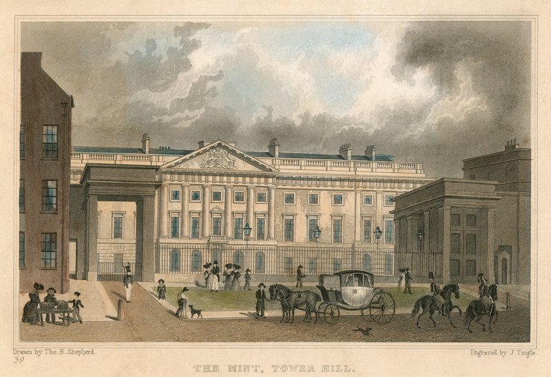 The Royal Mint, Tower Hill, London af Thomas Hosmer Shepherd