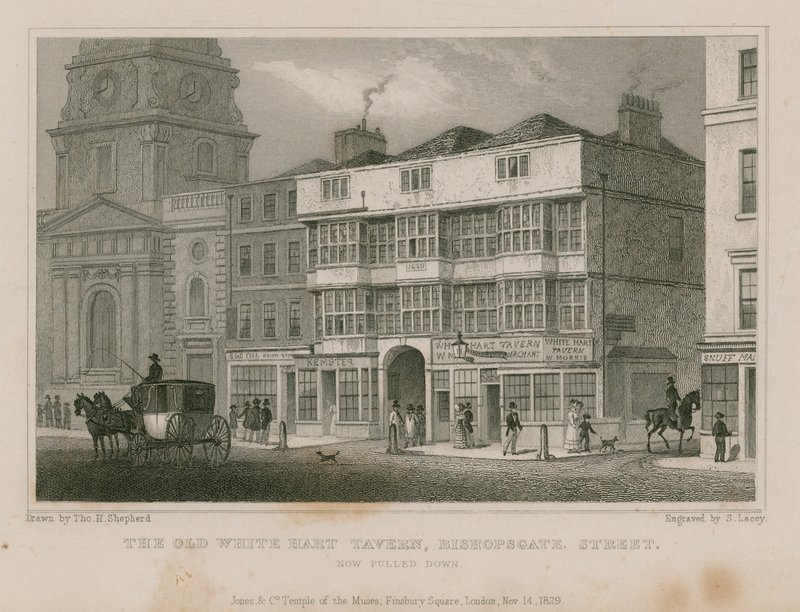 The White Hart, Bishopsgate Street af Thomas Hosmer Shepherd