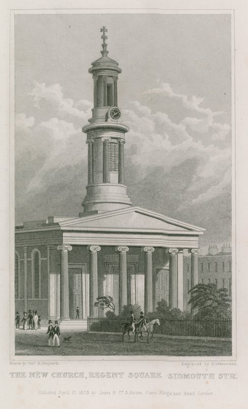 Den nye kirke, Regent Square, Sidmouth Street af Thomas Hosmer Shepherd