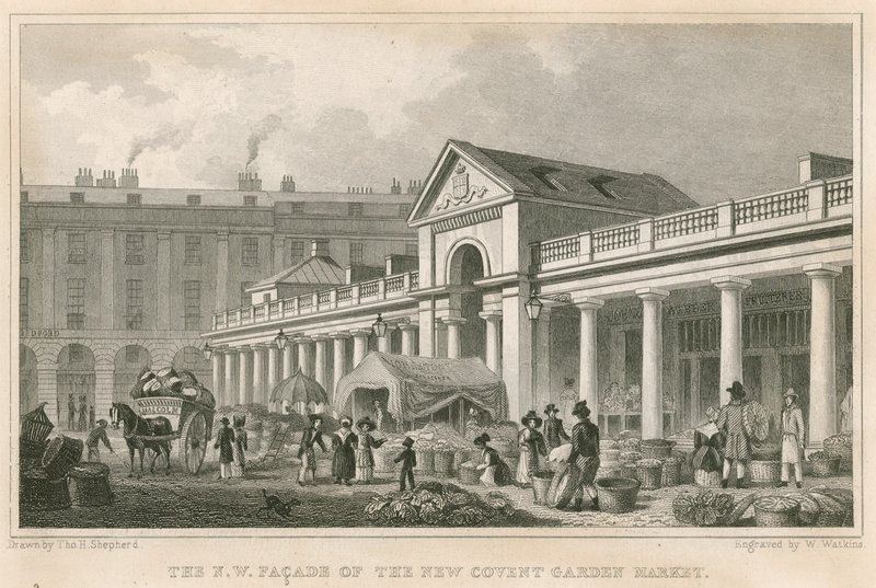 Den nordvestlige facade af det nye Covent Garden Market, London af Thomas Hosmer Shepherd
