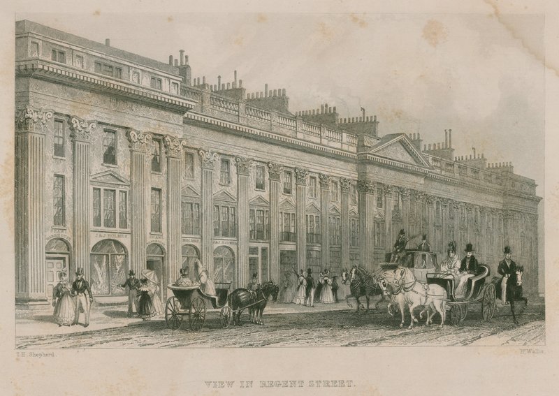Udsigt over Regent Street, London, vestsiden af Thomas Hosmer Shepherd