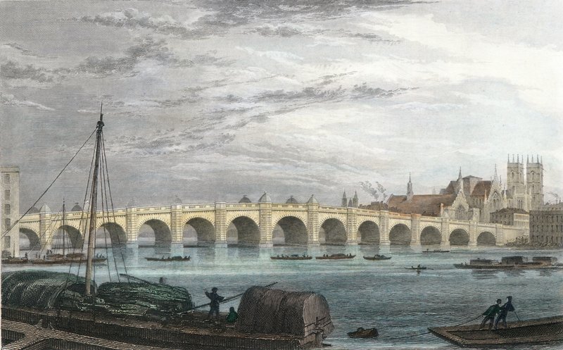 Westminster Bridge, London af Thomas Hosmer Shepherd