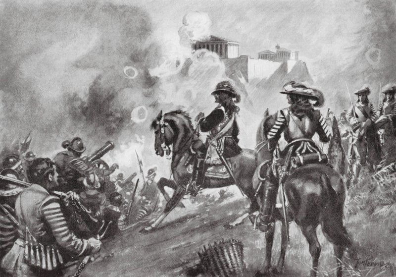 Francesco Morosini bombarderer Parthenon af Thomas Hutchison Peddie