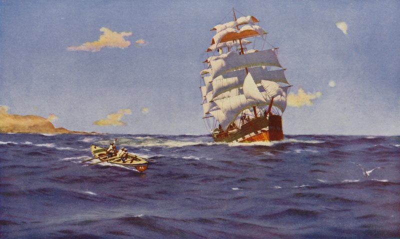 Off Valparaiso (farvelitografi) af Thomas J. Somerscales