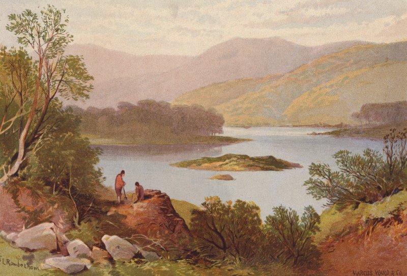 Killarney Lakes, Killarney (farve litho) af Thomas Leeson the Elder Rowbotham