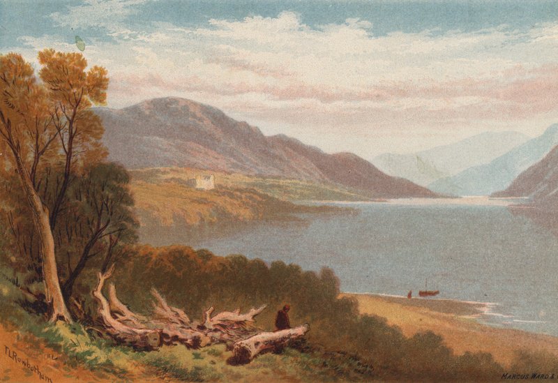 De engelske søer, Ullswater (farve litho) af Thomas Leeson the Elder Rowbotham