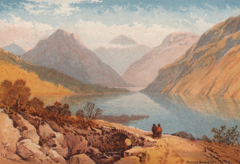 The English Lakes, Wastwater (farve litho) af Thomas Leeson the Elder Rowbotham