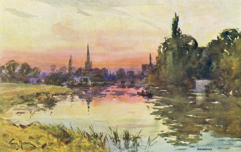 Themsen: Abingdon (farvelitografi) af Thomas Maybank
