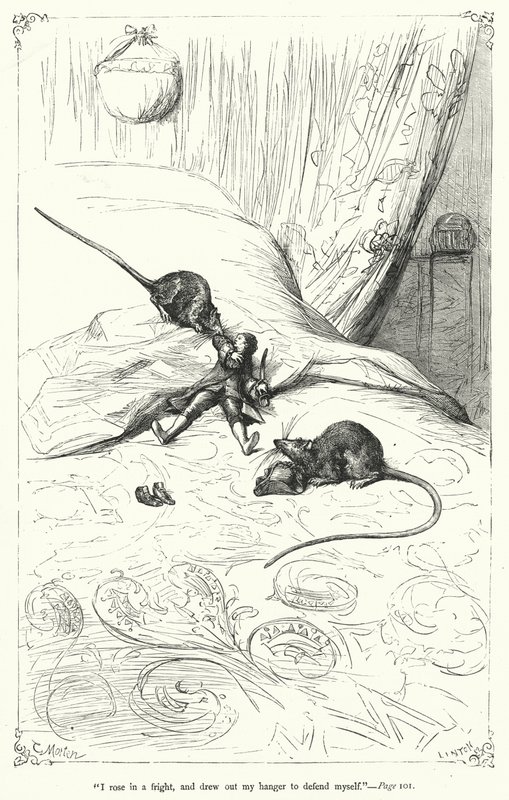 Illustration til Gullivers rejser af Jonathan Swift (gravering) af Thomas Morten