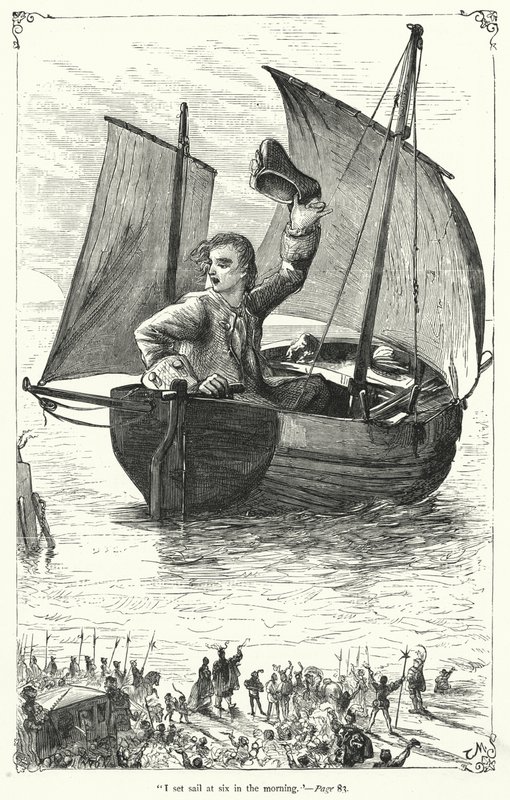 Illustration til Gullivers rejser af Jonathan Swift (gravering) af Thomas Morten