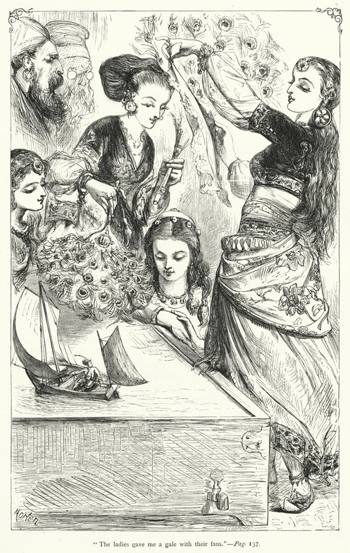 Illustration til Gullivers rejser af Jonathan Swift (gravering) af Thomas Morten