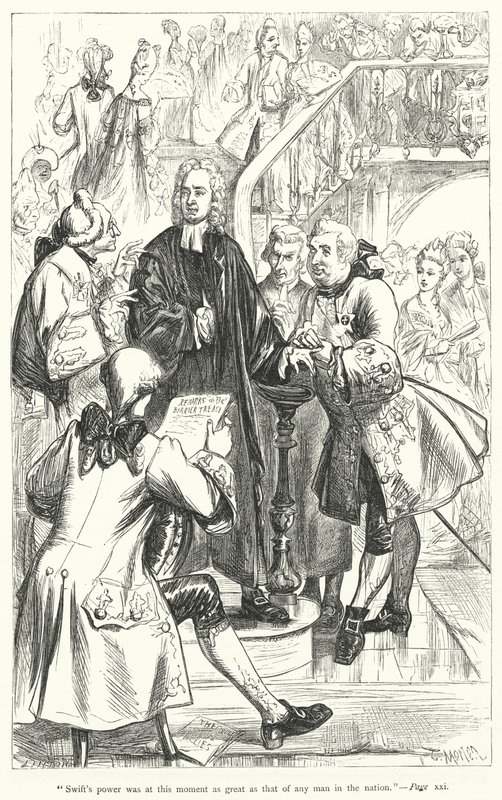 Illustration for livet af Jonathan Swift (gravering) af Thomas Morten