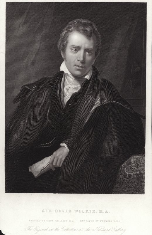 Sir David Wilkie, skotsk maler. Gravering af Francis Holl af Thomas Phillips